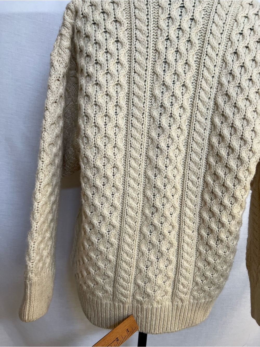 Aran Crafts Cream Cable-Knit Button Cardigan with Pockets - Picture 12 of 15